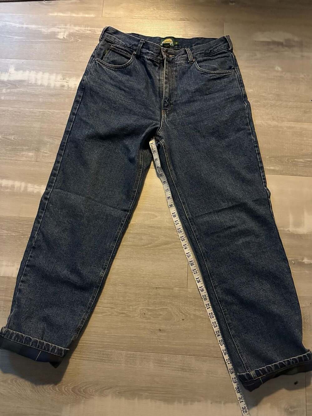 Cabela's Men's Plaid Flannel Lined Denim Jeans